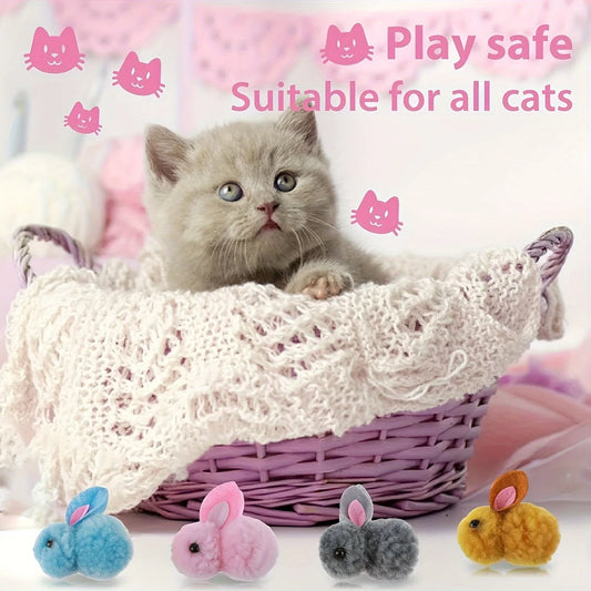 10pcs Plush Bunny Cat Toy Balls â Soft, Colorful & Interactive - WTN Essentials