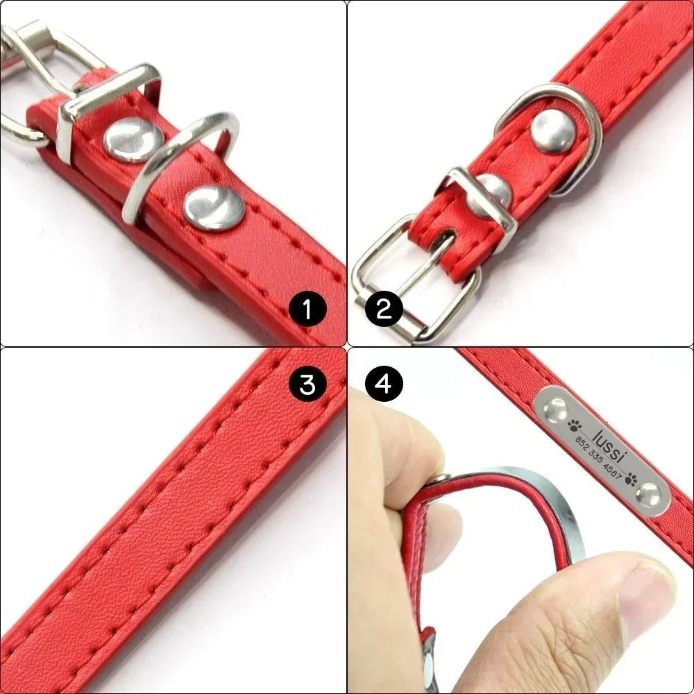 Personalized Dog Collar - Engraved ID Leather Collar
