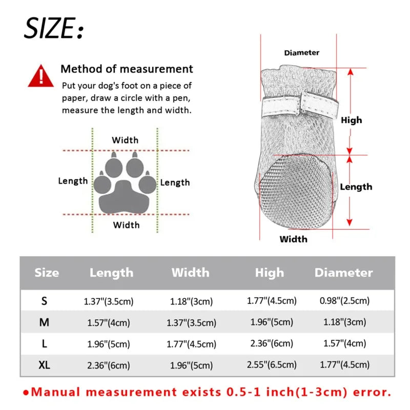 Waterproof Pet Rain Boots - Breathable Outdoor Shoes for Dogs & Cats