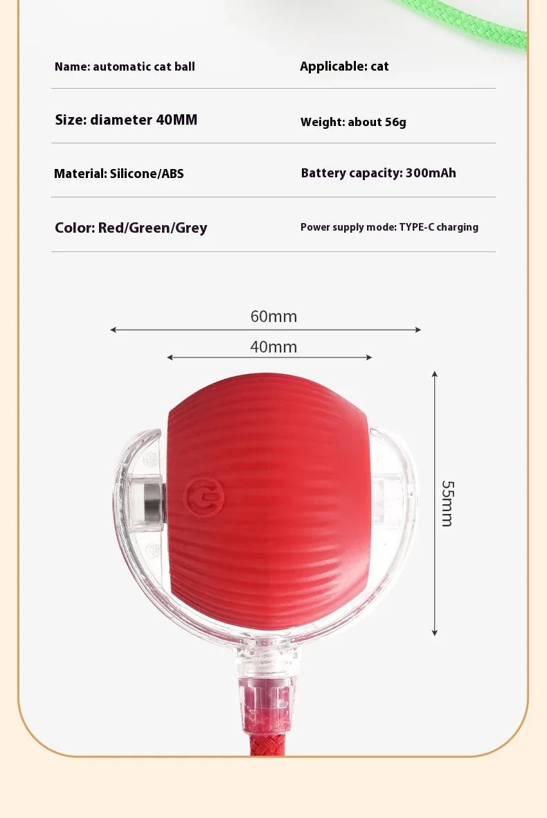 Rechargeable Interactive Smart Cat Toy - Automatic Rolling Ball Pet Accessories