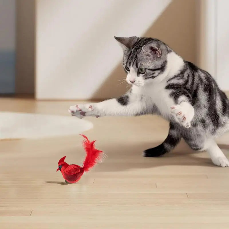 Flapping Bird Cat Toy Chirping Realistic Interactive Flying ๐ฑ