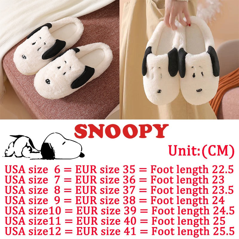 š Snoopy Kawaii Plush Slippers - Nostalgic Winter Warmth for Peanuts Lovers