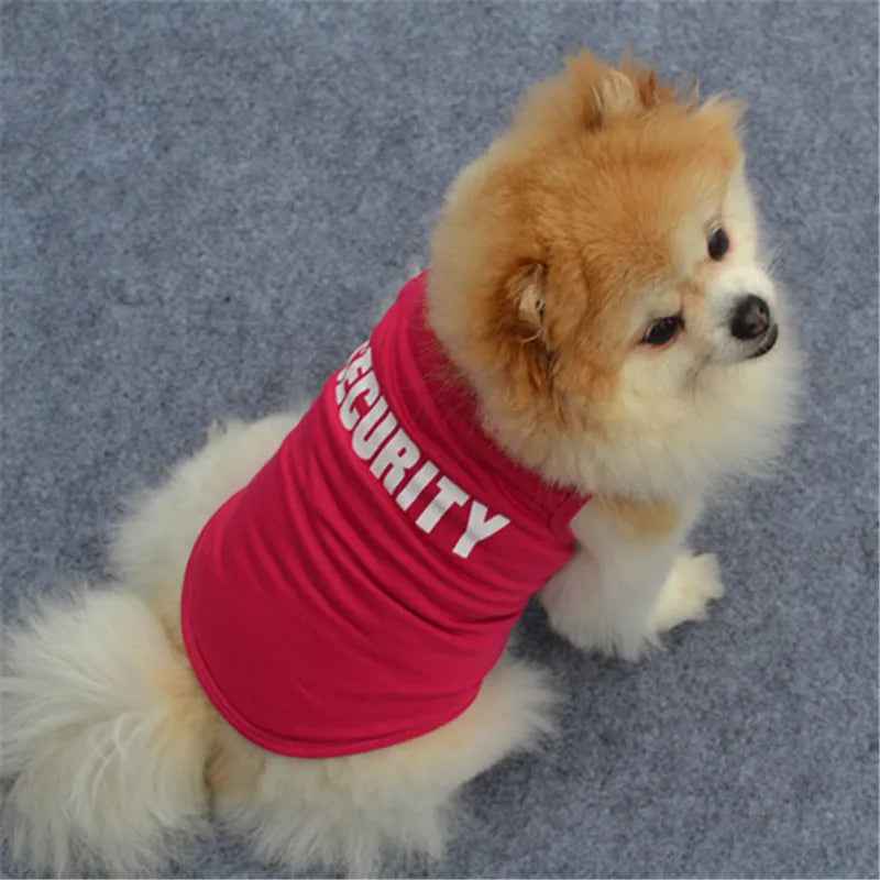 Dog Security Vest - Funny Summer Pet Clothing for Small Dogs