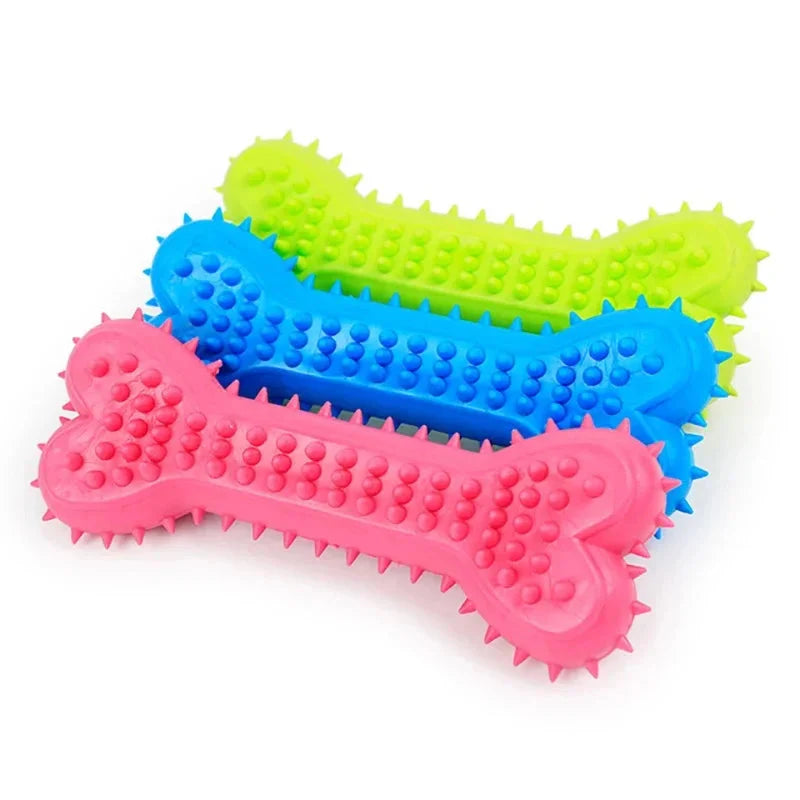 Rubber Dog Toy Bite-Resistant Teeth Cleaning Small Dogs 🦴