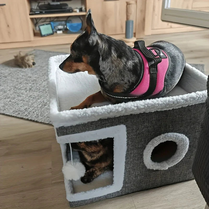 šæ Luxury Cat Tree Bed - Organic Bamboo Base with Orthopedic Comfort & Scratching Post