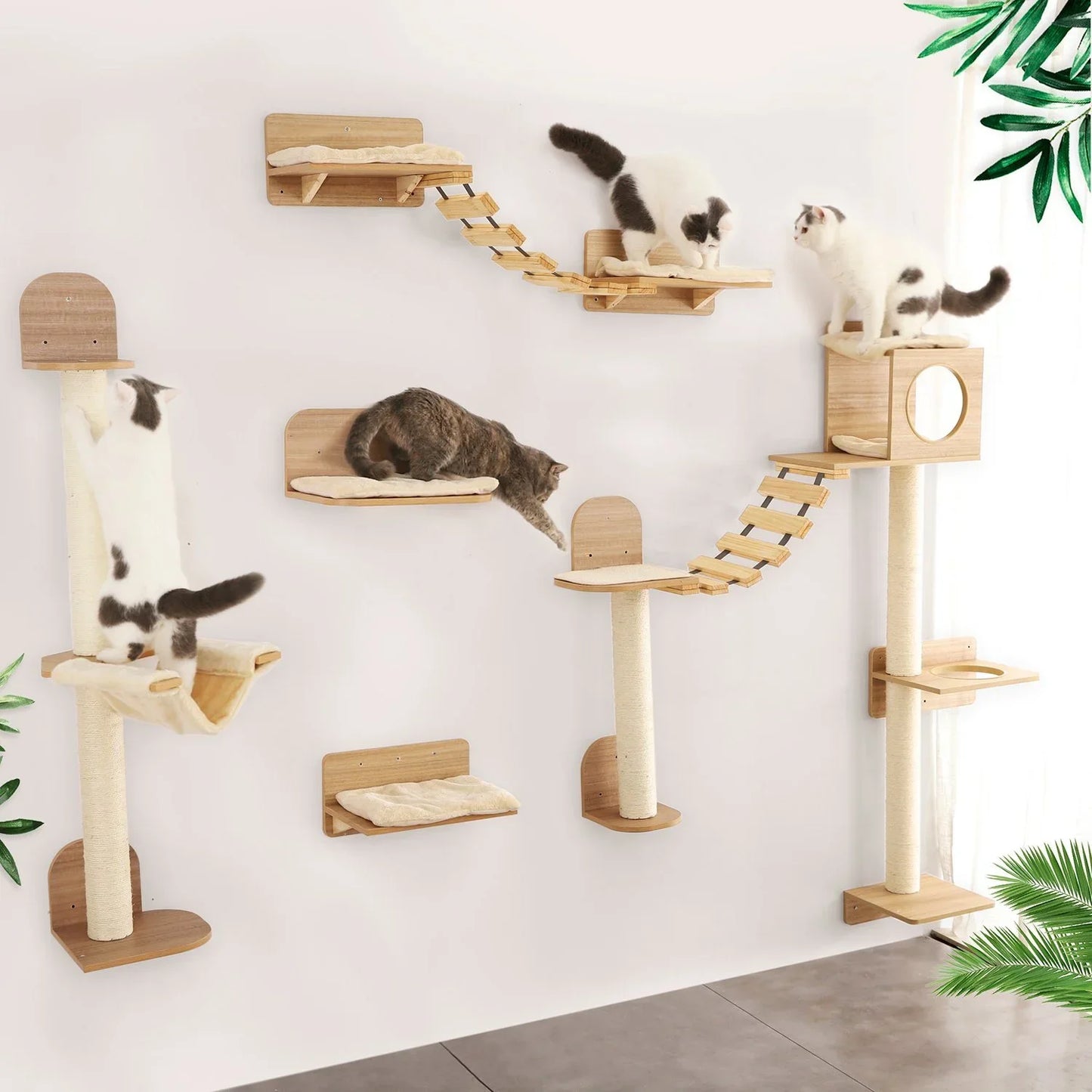 š§ Franklin's Pick: Wall-Mounted Cat Climbing Rope - Ultimate Space-Saving Vertical Playground