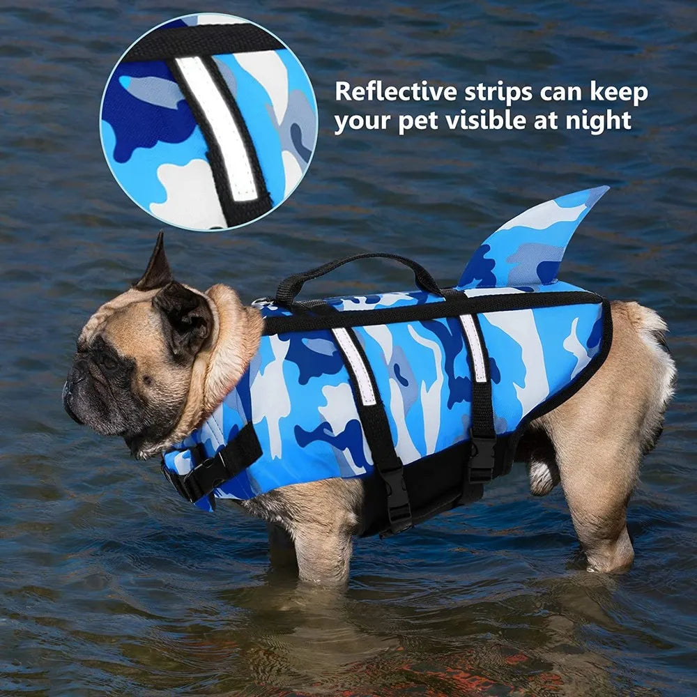 Shark Fin Dog Life Vest - Camouflage Swimwear - Pets - THRIXINE