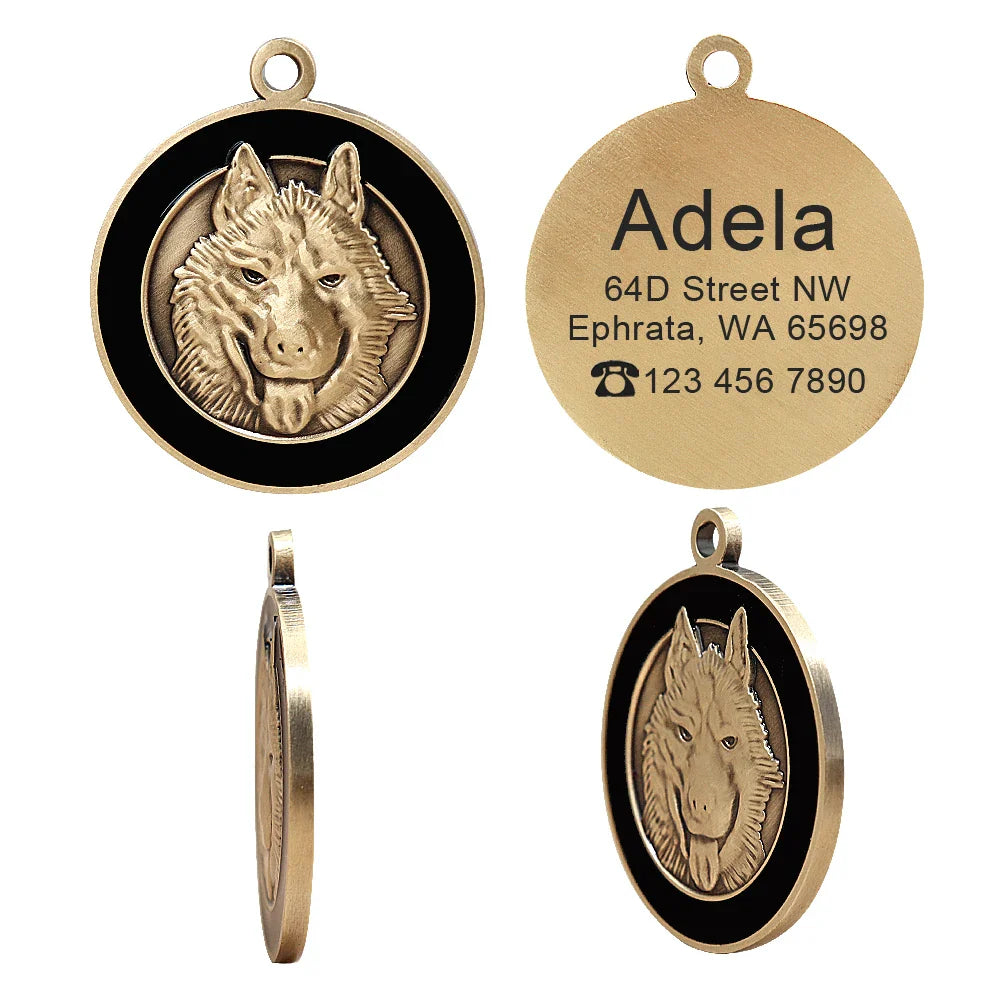 Personalized Dog ID Tag - Custom Engraved Nameplate for All Breeds