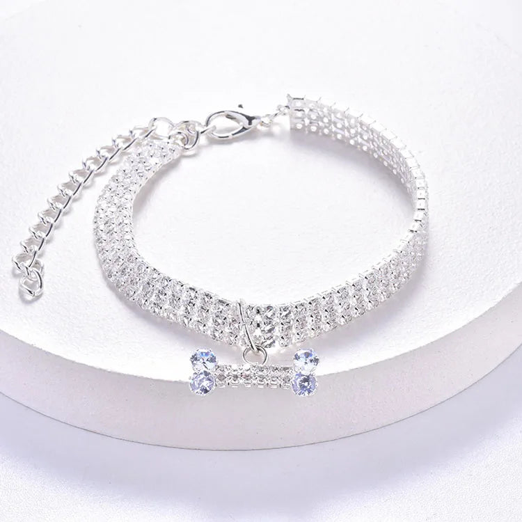 Crystal Rhinestone Pet Collar - Luxury Bling for Your Star