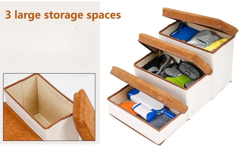 Foldable Pet Climbing Ladder - Anti-Slip Dog Stairs with Storage