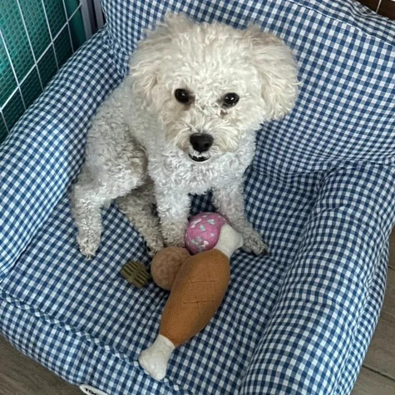 Checkered Removable Pet Sofa Bed - All-Season Cat & Dog House