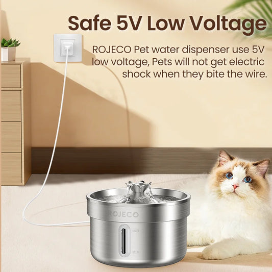 Cat Bed ROJECO Stainless Steel Drinking Fountain for Comfort - detail product image for cat bed