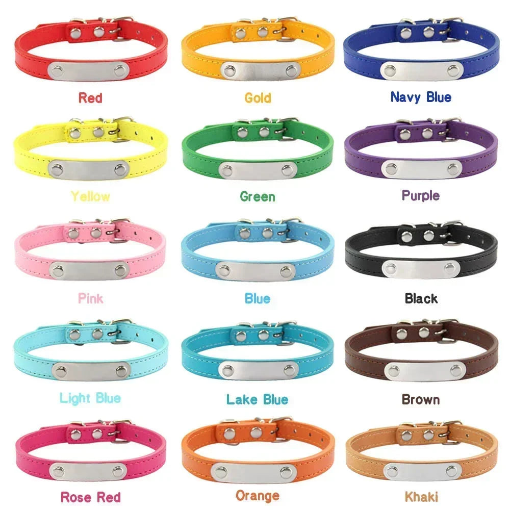 Personalized Dog Collar - Engraved ID Leather Collar