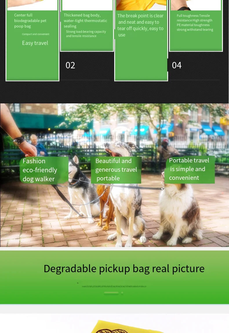 Dog Poop Bags Disposable Biodegradable Environmentally Friendly Garbage Bags Doggie Outdoor Home Clean Bag bolsas caca perro - Purrfect Pet Kingdom