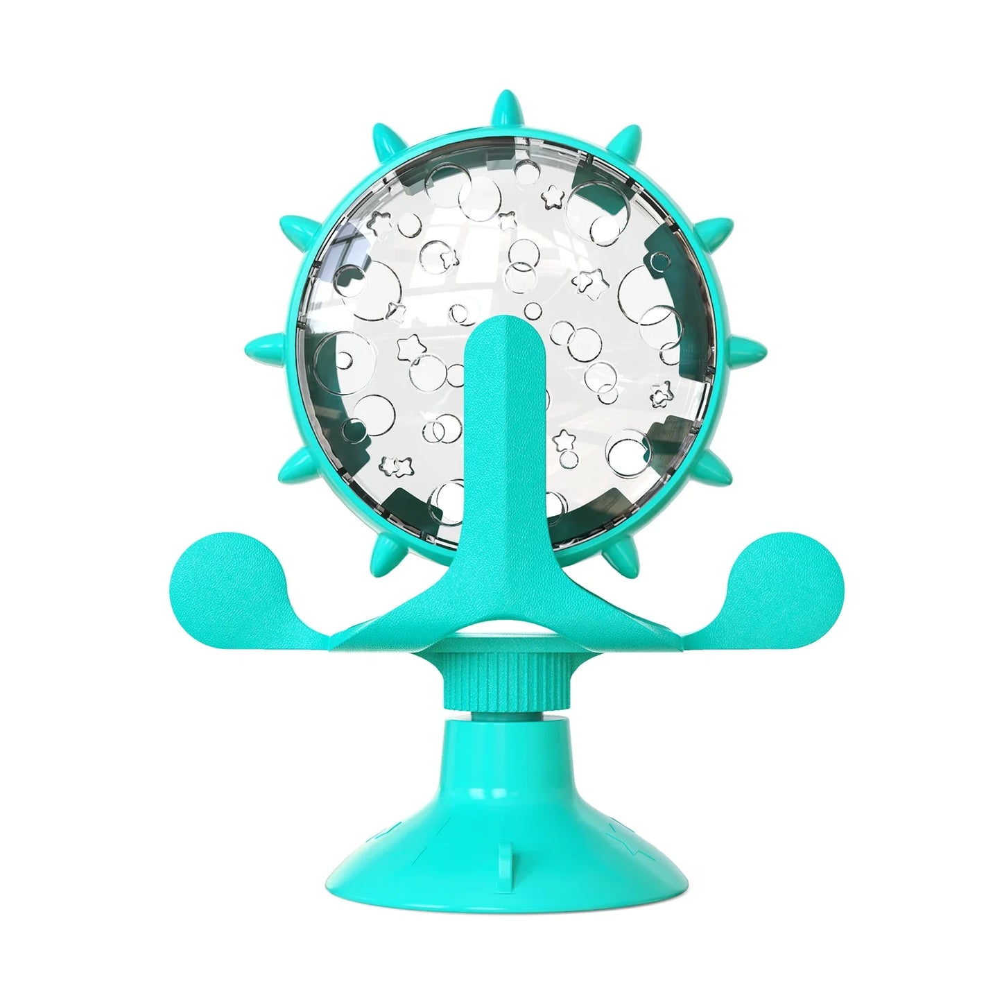 Ferris Wheel Suction Cup Toy - Slow Feeder with Bell for Small Dogs & Cats