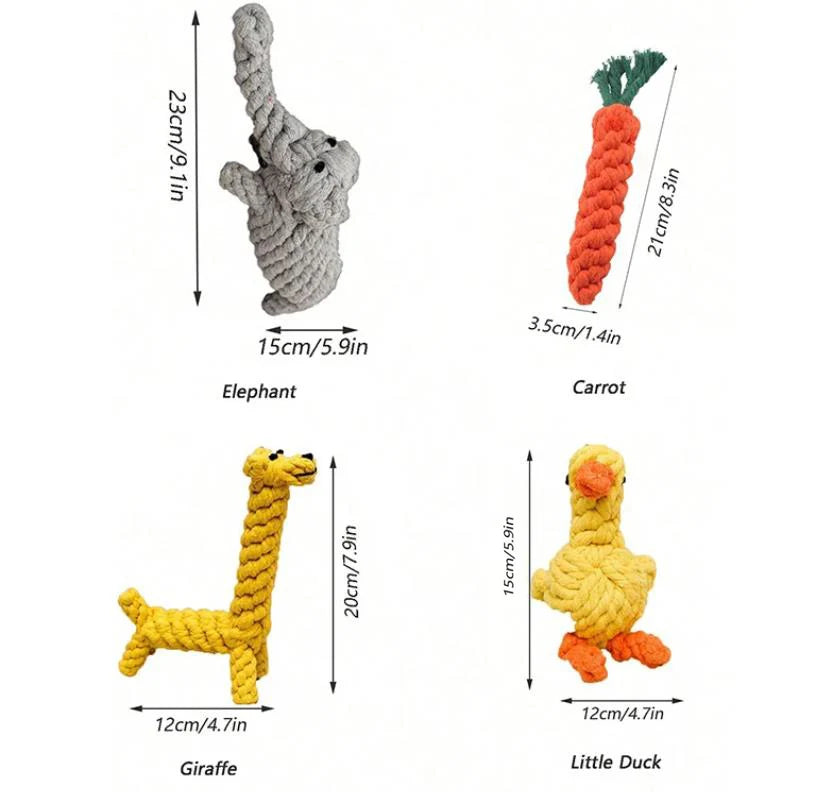 Hand-Woven Cotton Rope Dog Toy - Teeth Resistant Natural Chew