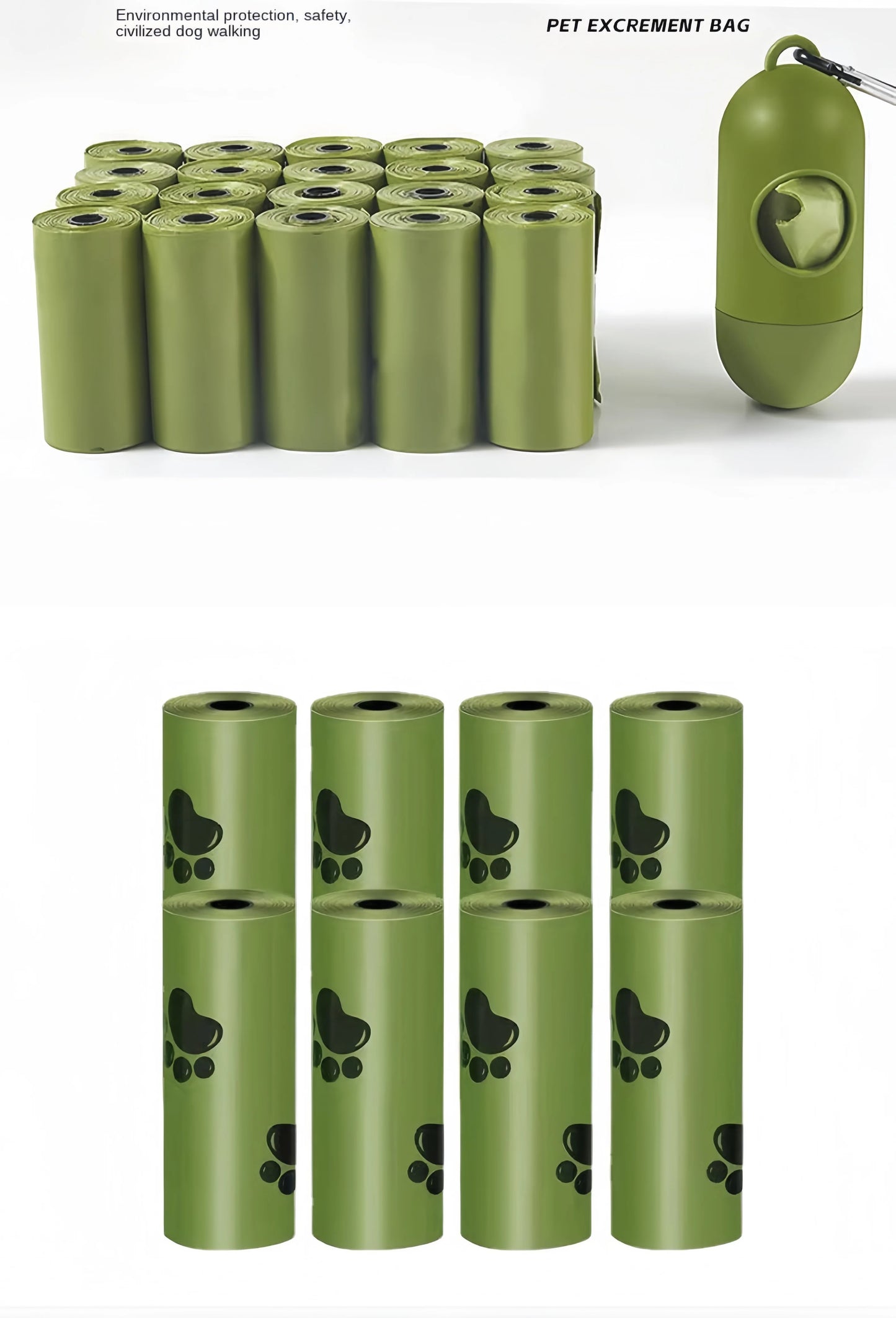 Dog Poop Bag Biodegradable Pet Dog Poop Bag Zero Waste Dog Pooper Bags Paw Doggy Litter Poop Bag Dog Poop Bag Dispenser - Purrfect Pet Kingdom
