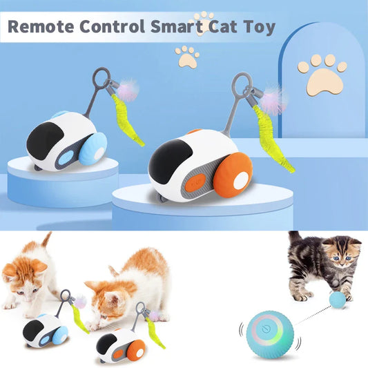Smart Interactive Pet Car Toy – Remote Moving Toy for Cats &