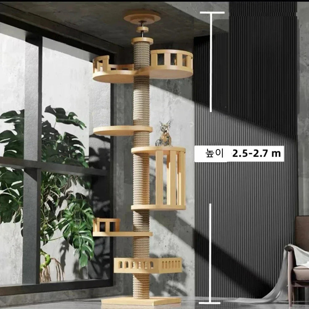 Multi Layer Solid Wood Cat Climbing Frame ๐ฑ