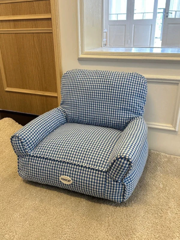 Checkered Removable Pet Sofa Bed - All-Season Cat & Dog House