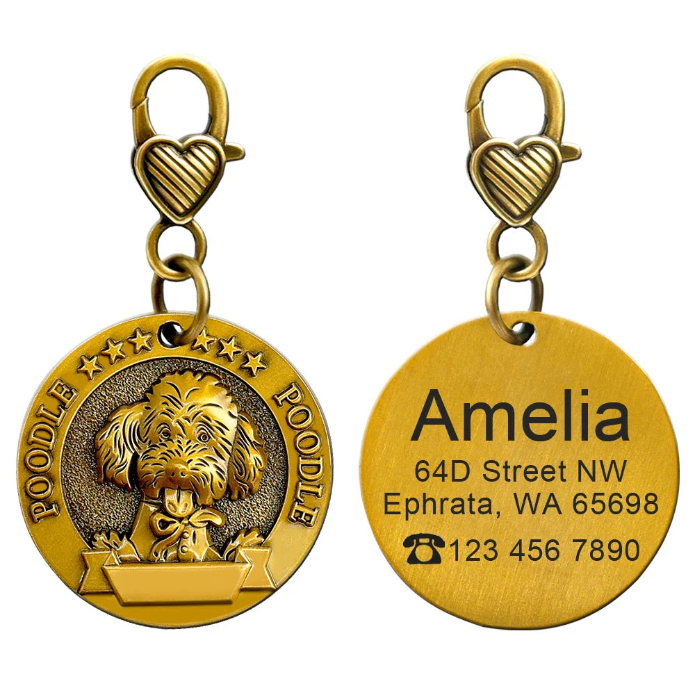 Personalized Dog ID Tag - Custom Engraved Nameplate for All Breeds