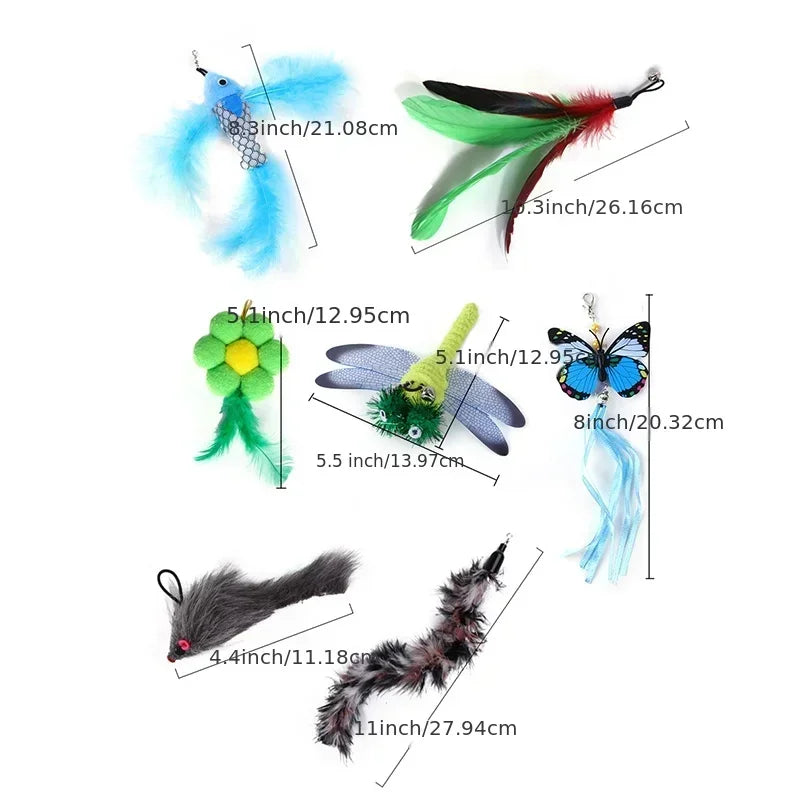 Realistic Bird Cat Toy - Interactive Feather Hunt