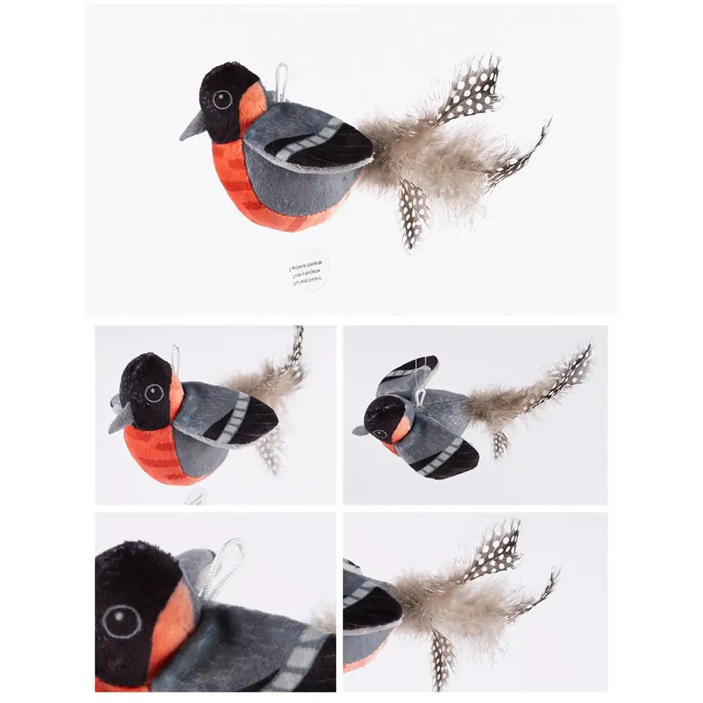 Flapping Bird Cat Toy Chirping Realistic Interactive Flying ๐ฑ