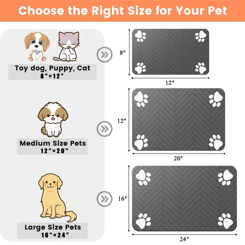 Pet Feeding Mat Waterproof Quick Dry Placemat ๐ฝ๏ธ - Purrfect Pet Kingdom