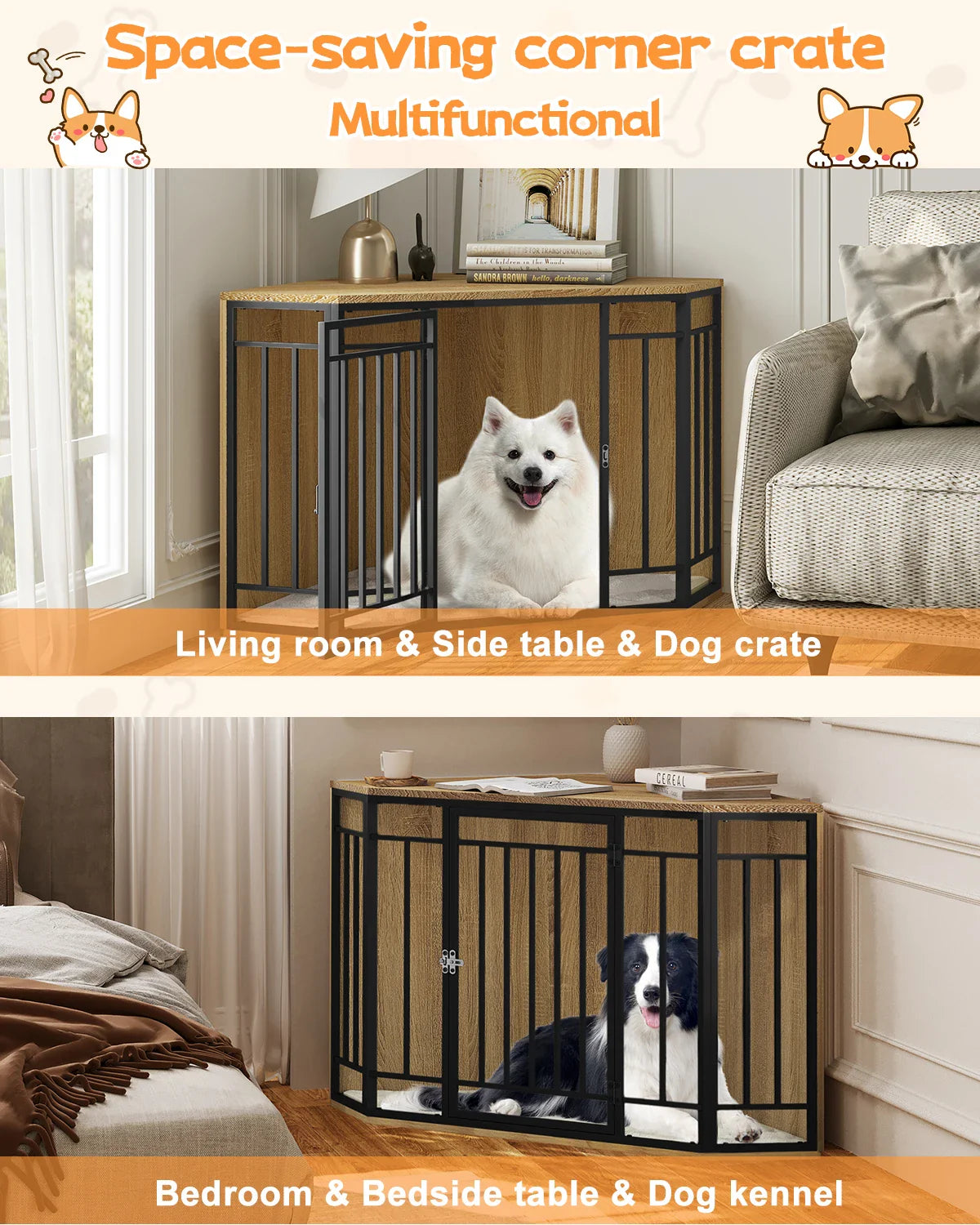Stylish Corner Dog Crate
