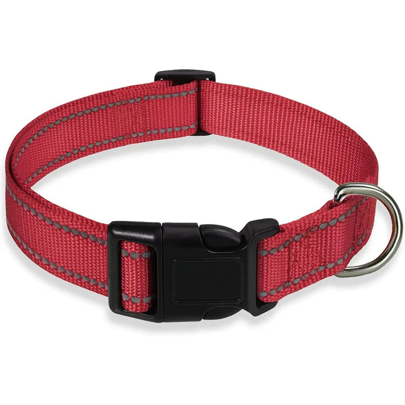 Dog Collar Reflective Nylon Safety Adjustable 🦺