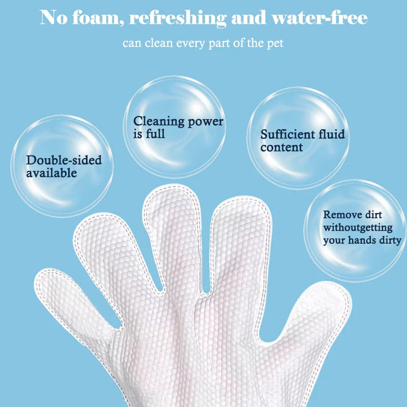 Pet Cleaning Wipes - 96 Count Gentle Disposable Glove Wipes (4 Packs)