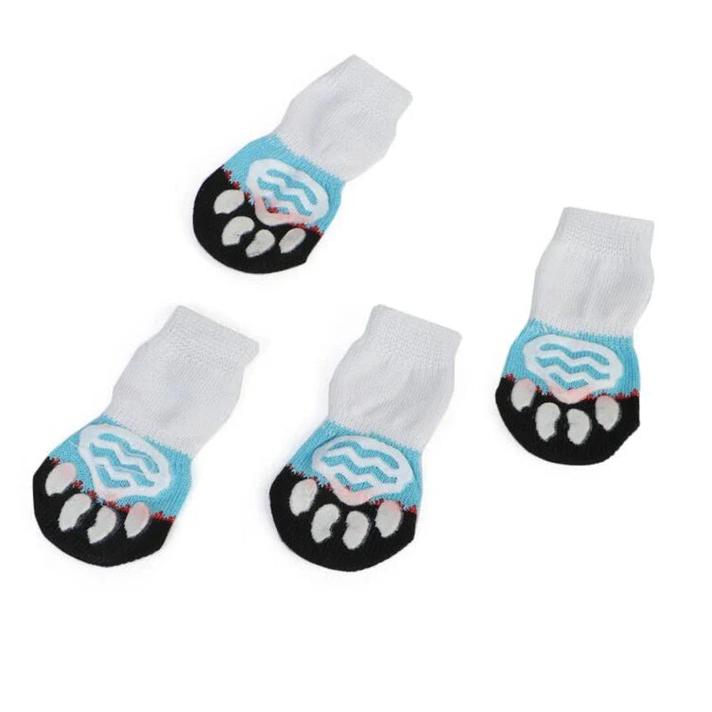 Pet Knit Sock Slippers - 4-Piece Non-Slip Indoor Boots for Small Dogs & Cats