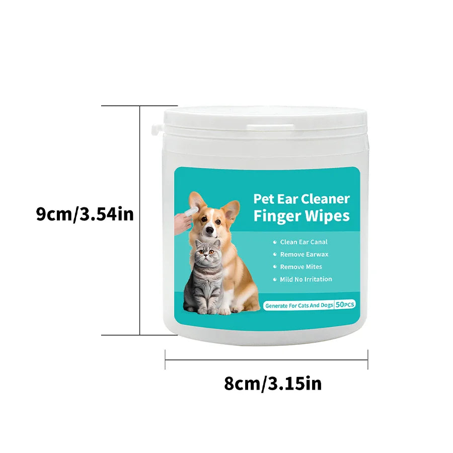 Pet Ear Wipes Dogs Cats Easy Otic Cleaning 🧻