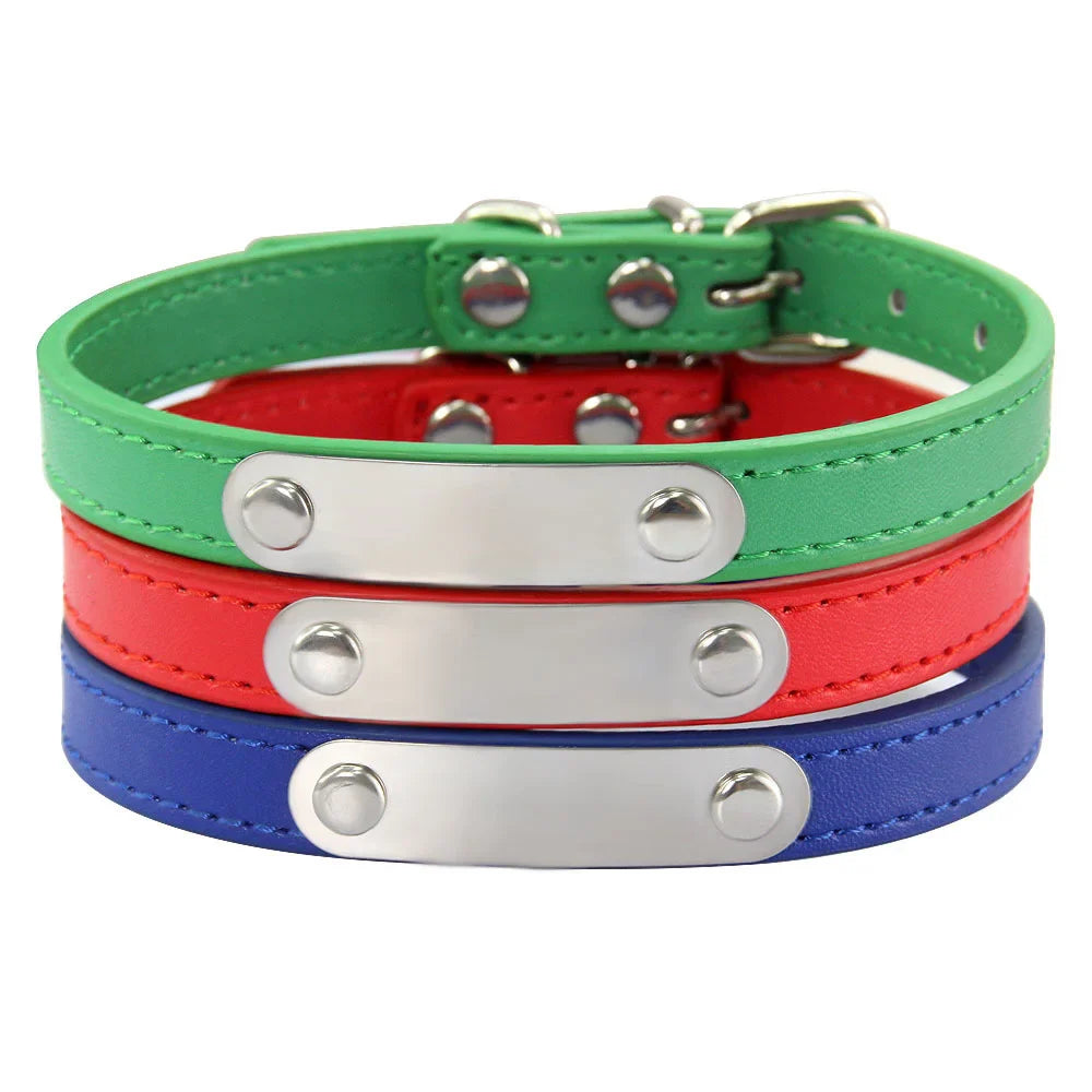 Personalized Dog Collar - Engraved ID Leather Collar