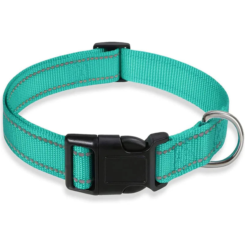 Dog Collar Reflective Nylon Safety Adjustable 🦺