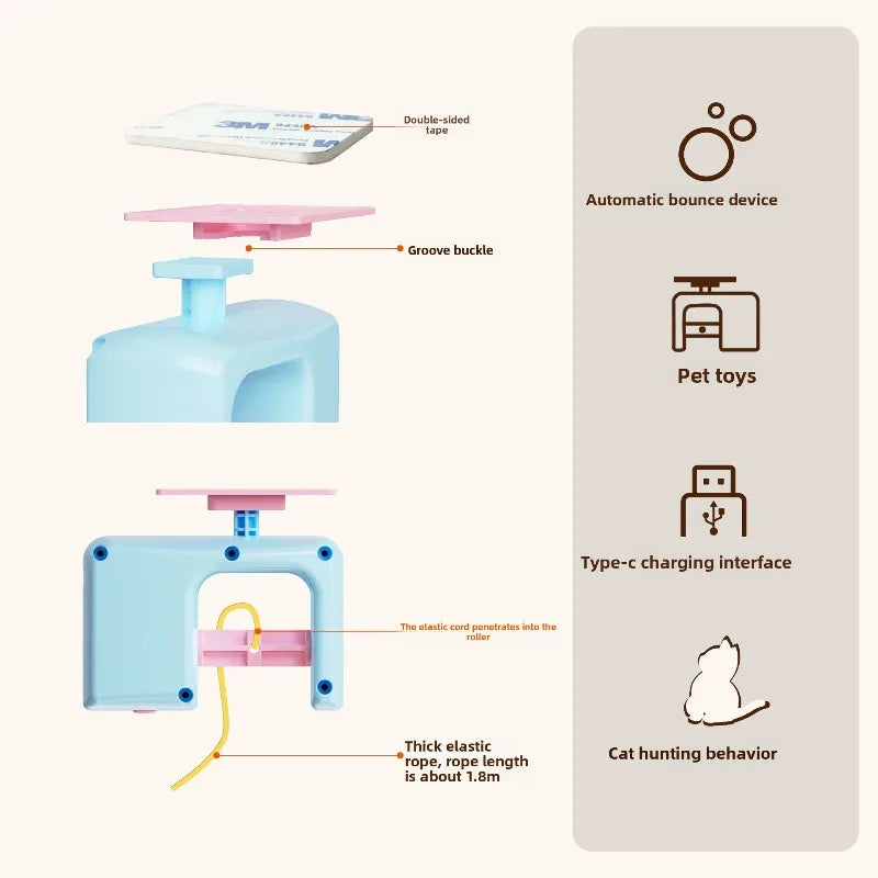 Interactive Hanging Cat Toy - Auto Caterpillar & Bird