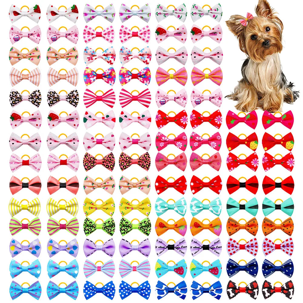 Adorable Dog Hair Bow Set - 30 Piece Grooming Accessories - Pet Grooming Accessories - Tail chasers - mix color - 30PCS - 1005007136265200 - mix color - 30PCS