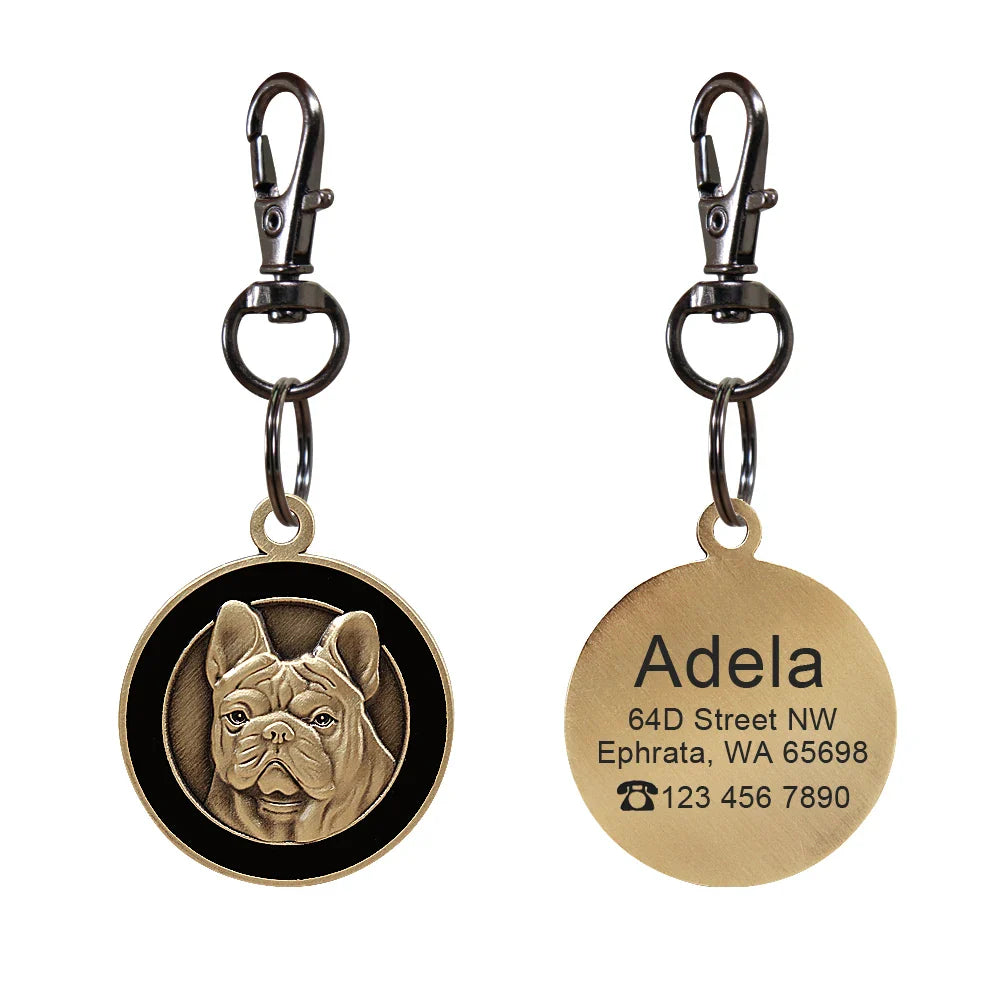 Personalized Dog ID Tag - Custom Engraved Nameplate for All Breeds