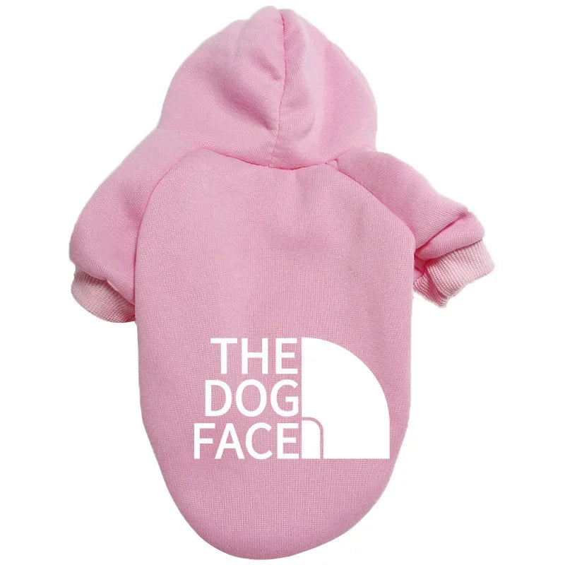 Dog Face Print Hoodie - Winter Jacket for Large Dogs