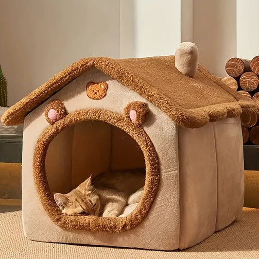 Foldable Pet House – Washable Bed for Small Dogs & Medium Cats