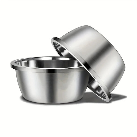 Large Stainless Steel Dog Bowls - Premium Metal Durable Food Water Dishes