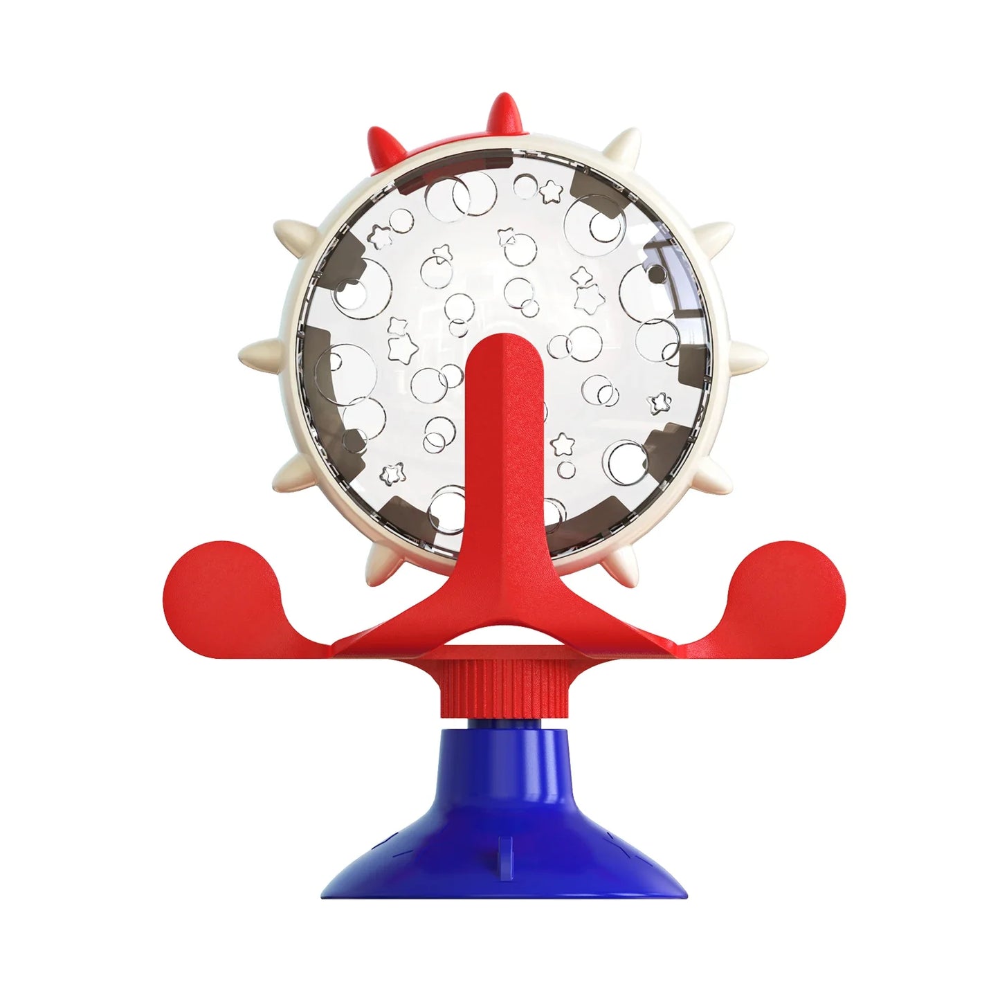 Ferris Wheel Suction Cup Toy - Slow Feeder with Bell for Small Dogs & Cats