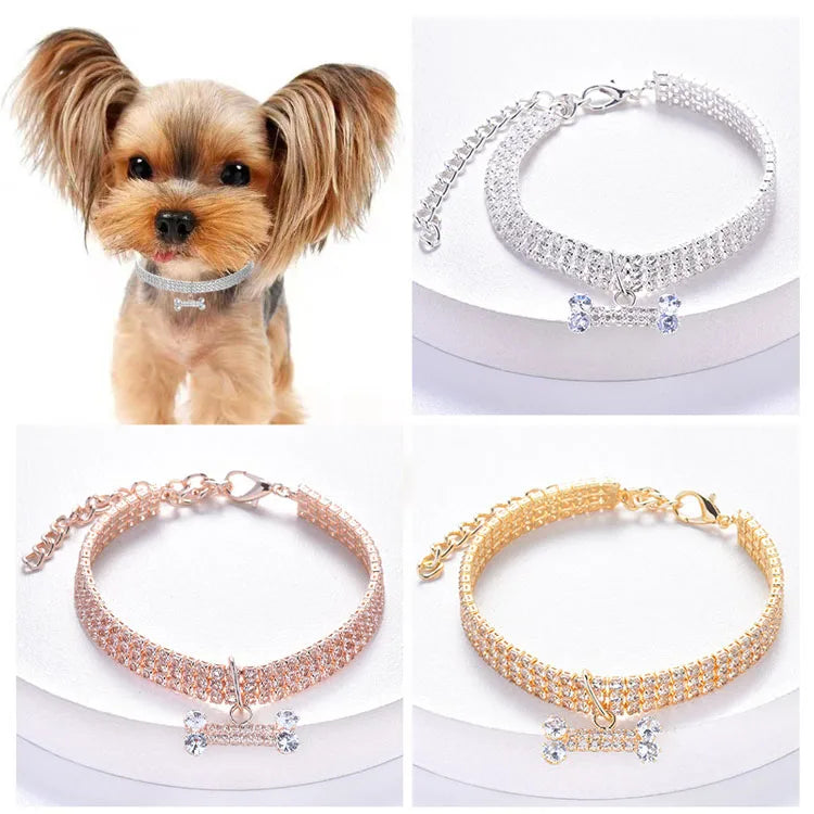 Crystal Rhinestone Pet Collar - Luxury Bling for Your Star