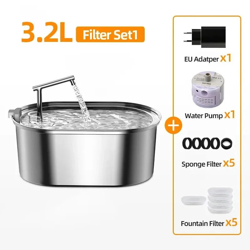 Cat Bed ROJECO Stainless Steel Water Fountain Automatic - gallery product image for cat bed