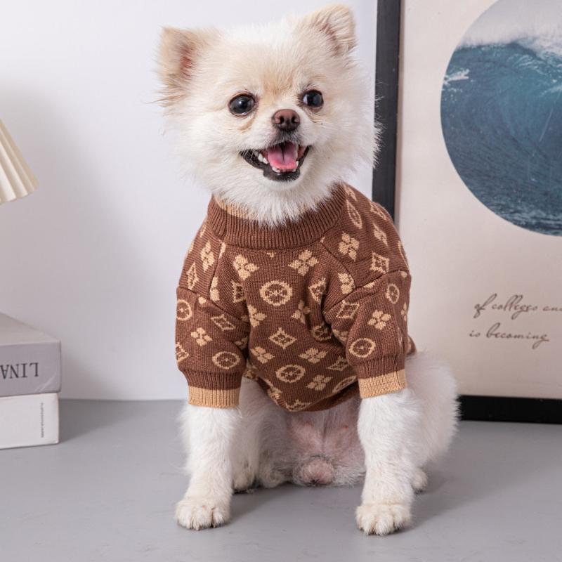 Luxury Pet Sweater - Brown & Tan Patterned