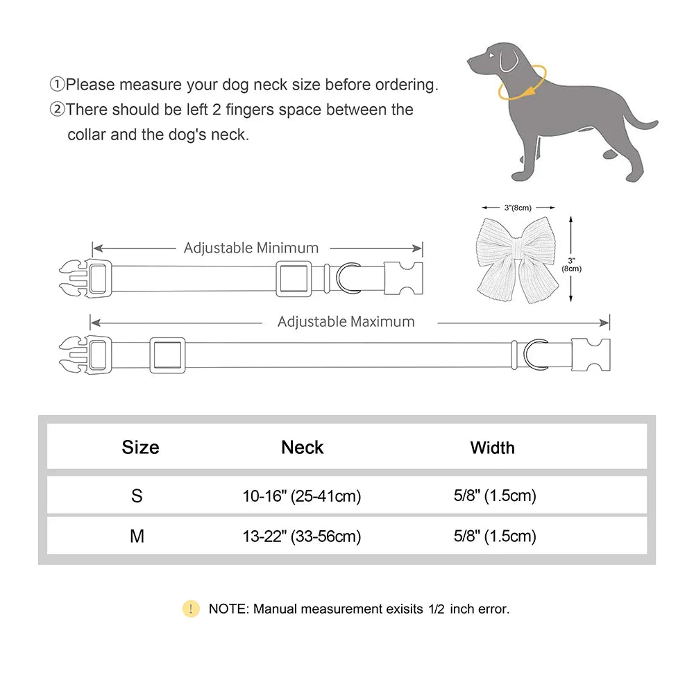Personalized Dog Collar with Bow - Custom Engraved Cuteness