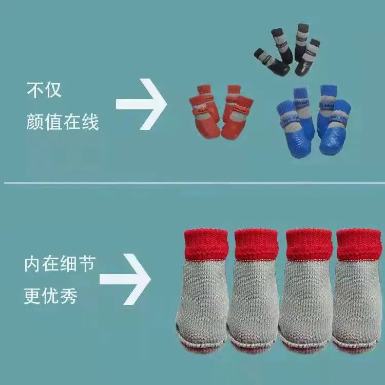 Winter Waterproof Dog Sport Boots - Warm Anti-Slip Walking Shoes for Small & Medium Dogs
