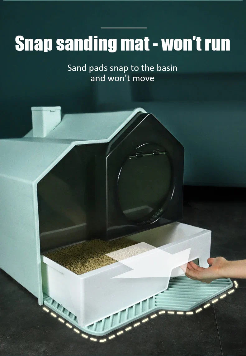 Extra Large Enclosed Cat Litter Box - Anti-Splash Odor Control with Drawer
