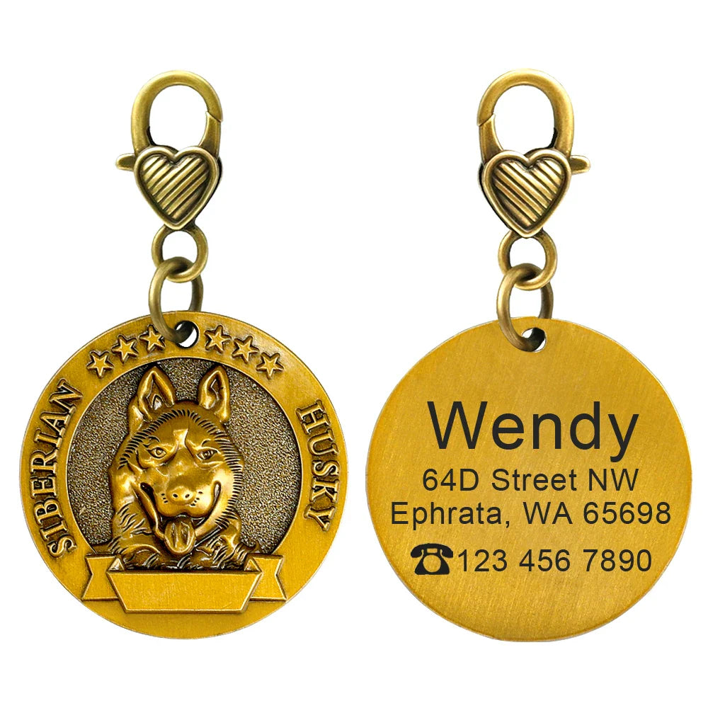 Personalized Dog ID Tag - Custom Engraved Nameplate for All Breeds