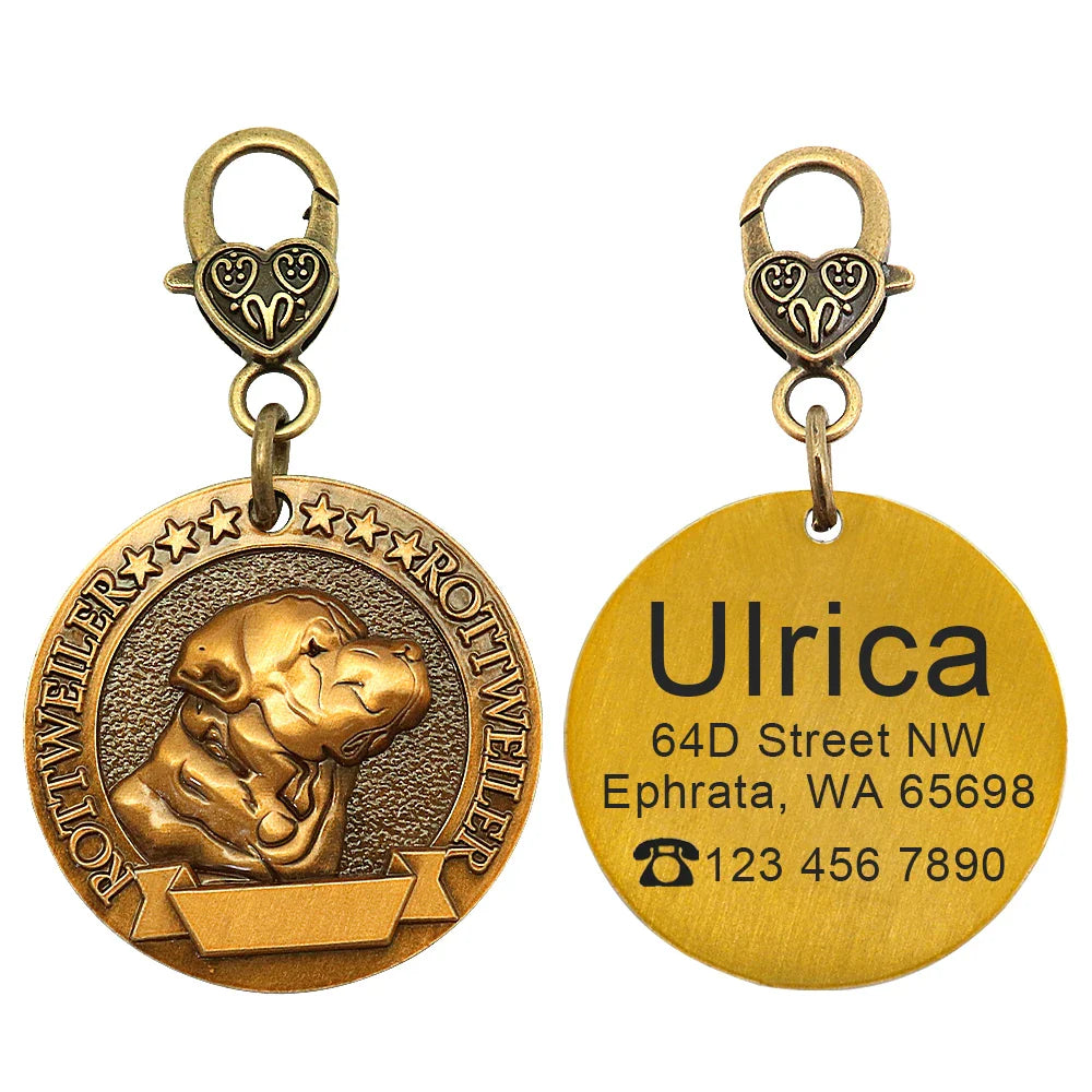 Personalized Dog ID Tag - Custom Engraved Nameplate for All Breeds